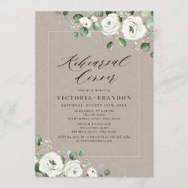 Eucalyptus groen wit bloemenrepetitie diner kaart