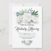 Eucalyptus groen wit bloemig Vrijgezellenfeest Kaart (Voorkant)