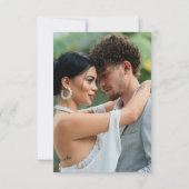 Eucalyptus groen wit foto bruiloft save the date (Achterkant)