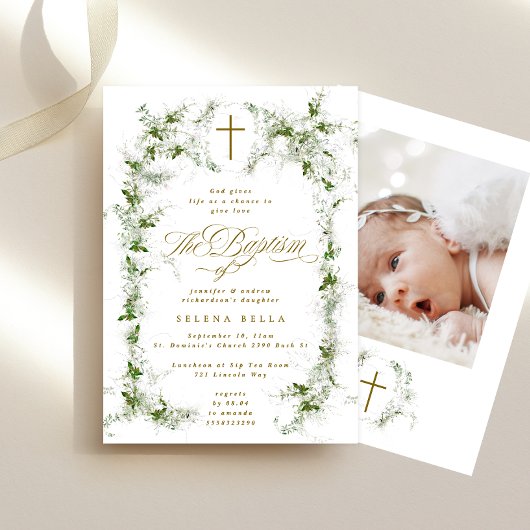 Eucalyptus Groen Wit Lijst Kruisdoop Foto Kaart