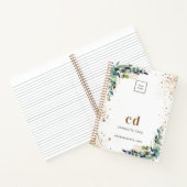 Eucalyptus groen witte bedrijfslogo notitieboek (Binnen)