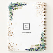 Eucalyptus groen witte bedrijfslogo notitieboek (Achterkant)