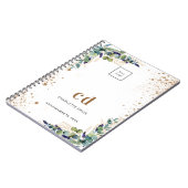 Eucalyptus groen witte bedrijfslogo notitieboek (Linkerzijde)