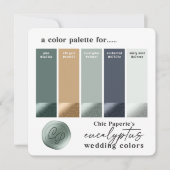 Eucalyptus Groen Zomer Huwelijk Kleurenpalet Kaart (Voorkant)