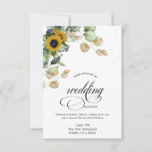 Eucalyptus groen Zonnebloemen repetitie diner Kaart (Voorkant)