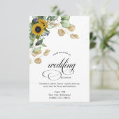 Eucalyptus groen Zonnebloemen repetitie diner Kaart (Staand voorkant)