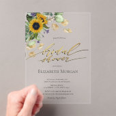 Eucalyptus groen Zonnebloemen Vrijgezellenfeest Acryl Uitnodigingen (Insitu (Draagbaar))