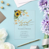 Eucalyptus groen Zonnebloemen Vrijgezellenfeest Acryl Uitnodigingen (Insitu (Huwelijk))