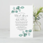 Eucalyptus groen zwart virtueel Vrijgezellenfeest Kaart (Staand voorkant)