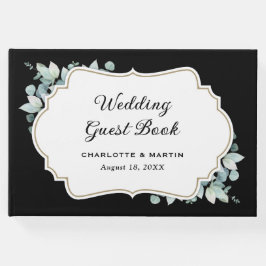 Eucalyptus groen zwart-wit bruiloft gastenboek