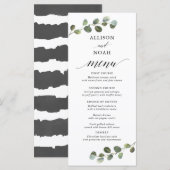 Eucalyptus groen zwart wit eenvoudig menu (Voorkant / Achterkant)