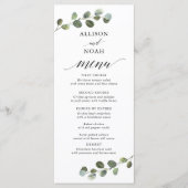 Eucalyptus groen zwart wit eenvoudig menu (Voorkant)