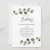 Eucalyptus groen zwart wit modern eenvoudig kaart (Voorkant)