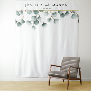 Eucalyptus groene achtergrond foto booth wandkleed