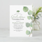 Eucalyptus Groene Afstudeerfeest Kaart (Staand voorkant)