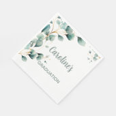 Eucalyptus Groene Afstudeerfeest Servet (Hoek)