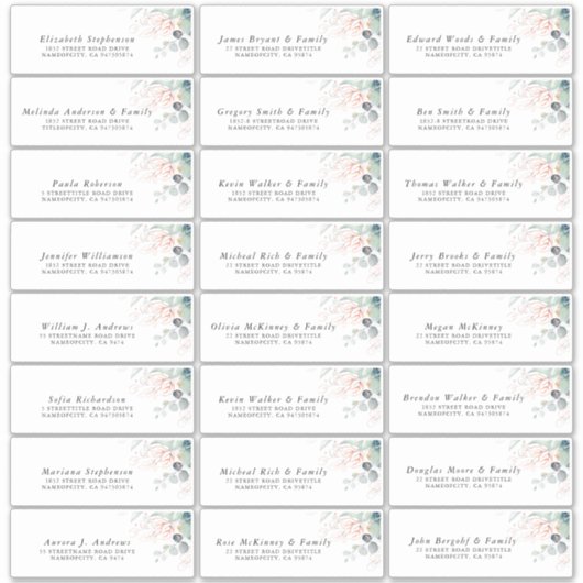 Eucalyptus Groene Afzonderlijke Adreslabels Sticker (Voorkant)