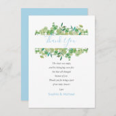 Eucalyptus groene baby boy shower bedankgedicht bedankkaart (Voorkant / Achterkant)