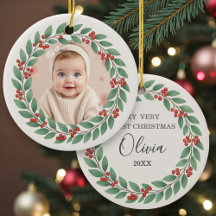 Eucalyptus Groene Baby Eerste Kerst Foto