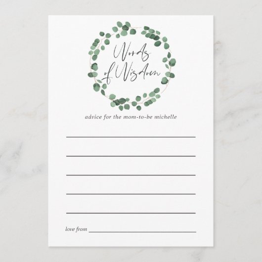 Eucalyptus groene baby shower advies (Voorkant)
