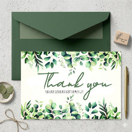 Eucalyptus groene baby shower bedankkaart
