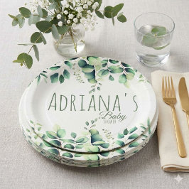 Eucalyptus groene baby shower bedankkaart papieren bordje