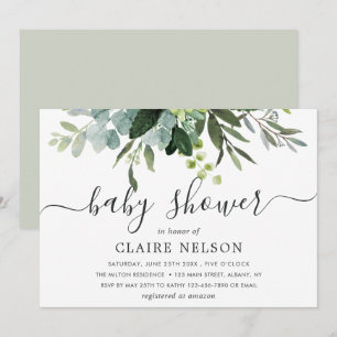 Eucalyptus Groene Baby Shower Bladeren Kaart