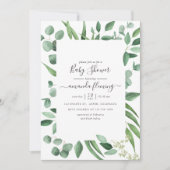 Eucalyptus groene baby shower kaart (Voorkant)