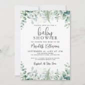 Eucalyptus groene baby shower kaart (Voorkant)