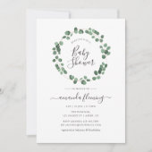 Eucalyptus groene baby shower kaart (Voorkant)
