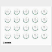 Eucalyptus Groene Baby Shower Ronde Sticker (Vel)