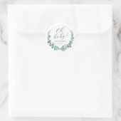 Eucalyptus Groene Baby Shower Ronde Sticker (Tas)