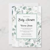Eucalyptus Groene Baby Shower Uitnodiging (Voorkant)