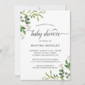 Eucalyptus groene baby shower uitnodiging (Voorkant)