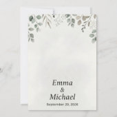 Eucalyptus Groene & Baby's Breath Save-the-Date Kaart (Achterkant)