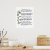 Eucalyptus Groene Bijbel Kunst Psalm 91 Poster (Keuken)