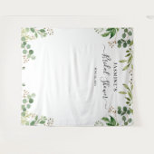 Eucalyptus Groene Bladeren Bruids Shower Achtergro Wandkleed (Voorkant (horizontaal))