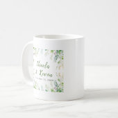 Eucalyptus Groene Bladeren Bruiloft Koffiemok (Voorkant links)