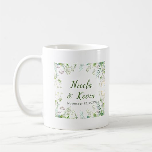Eucalyptus Groene Bladeren Bruiloft Koffiemok (Links)