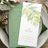 Eucalyptus groene bladeren crème bloem waterverf menu