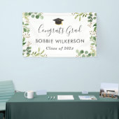 Eucalyptus groene bladeren Gefeliciteerd Afstudeer Spandoek (Beurs)