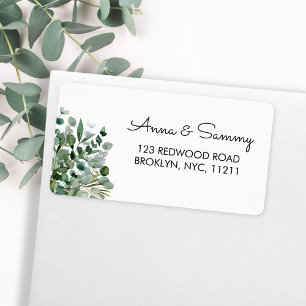 Eucalyptus Groene Bladeren Loof Adres Etiket