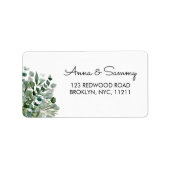 Eucalyptus Groene Bladeren Loof Adres Etiket (Voorkant)