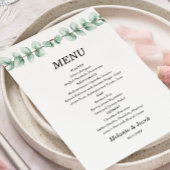 Eucalyptus groene bladeren plat menu kaart