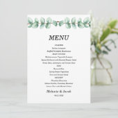 Eucalyptus groene bladeren plat menu kaart (Staand voorkant)