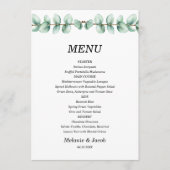 Eucalyptus groene bladeren plat menu kaart (Voorkant)