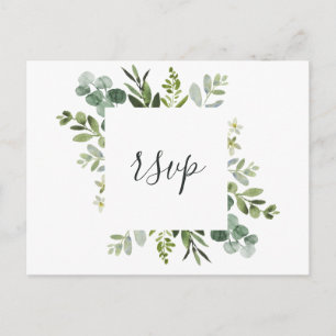 Eucalyptus Groene Bladeren RSVP Uitnodiging Briefkaart