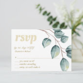 Eucalyptus Groene Bladeren Trouw RSVP MENU (Staand voorkant)