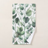 Eucalyptus groene bladprint Sot 3-delig Bad Handdoek (Handdoek)