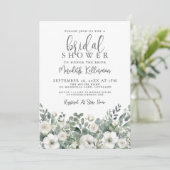 Eucalyptus Groene Bloemen Bruidsdouche Kaart (Staand voorkant)